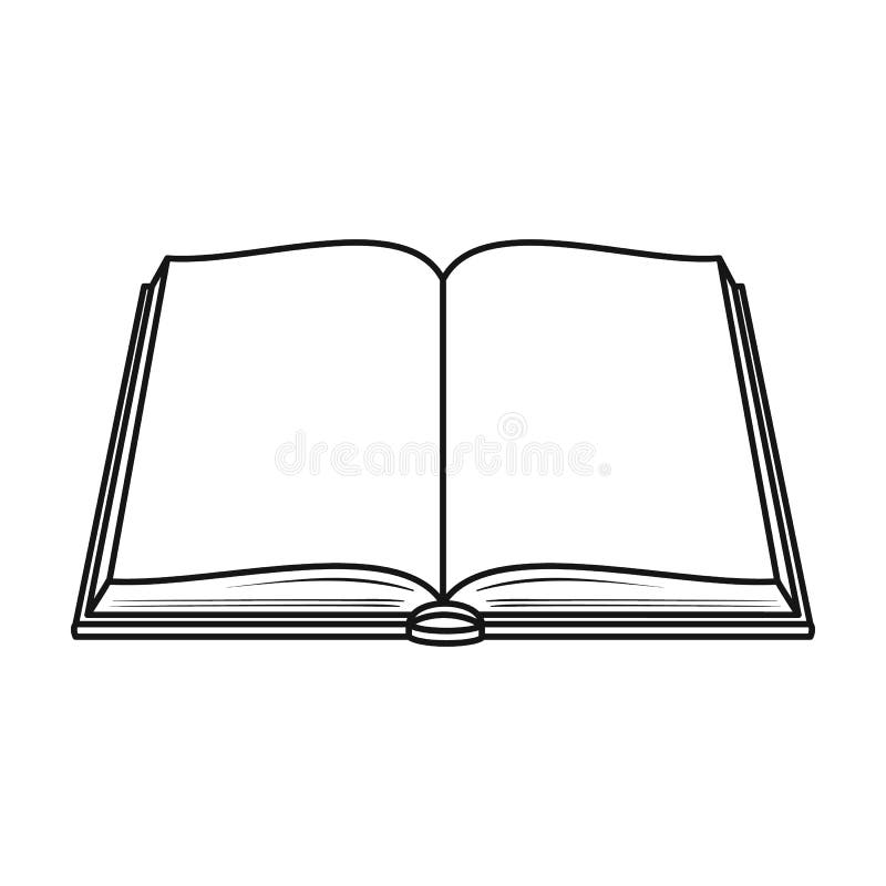Раскрытый значок книги в стиле плана изолированный на белой предпосылке Записывает иллюстрацию вектора запаса символа бесплатная иллюстрация