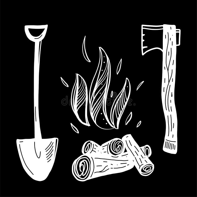 Располагаться лагерем Doodles иллюстрация объектов вектора собрания установленная бесплатная иллюстрация Располагаться лагерем Doodles иллюстрация объектов вектора собрания установленная бесплатная иллюстрация