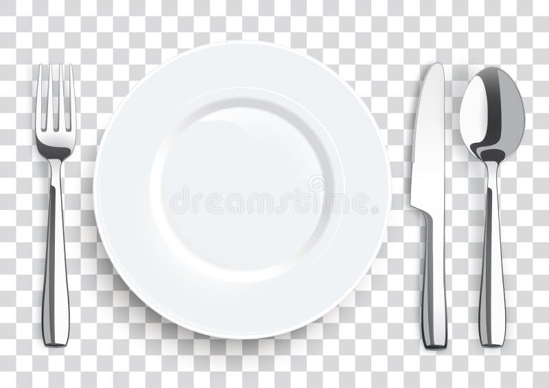 Stainless steel knife, spoon and fork with plate on the white background. Stainless steel knife, spoon and fork with plate on the white background
