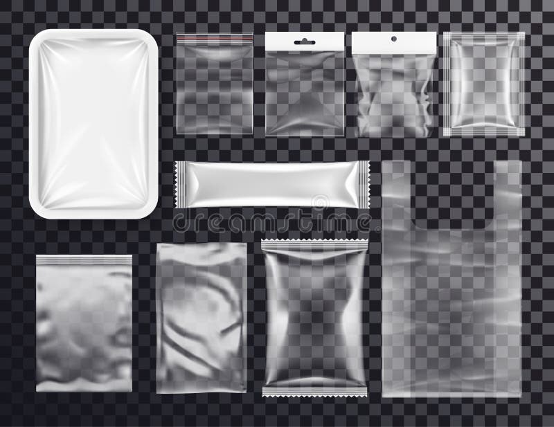 Реалистический пластиковый модель-макет сумки кармана, промелькнутая сумка