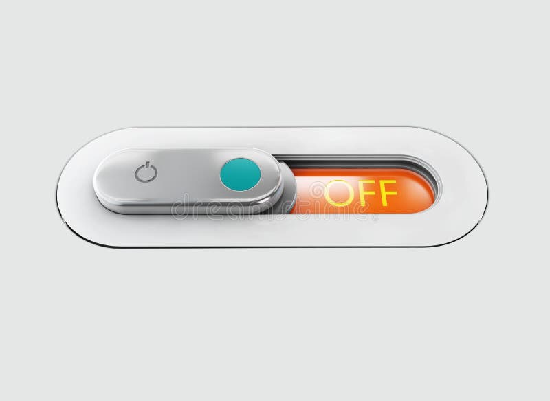 реалистический рычаг переключателя Серое switche с backlight, позиция выключить иллюстрация 3d стоковые фотографии rf