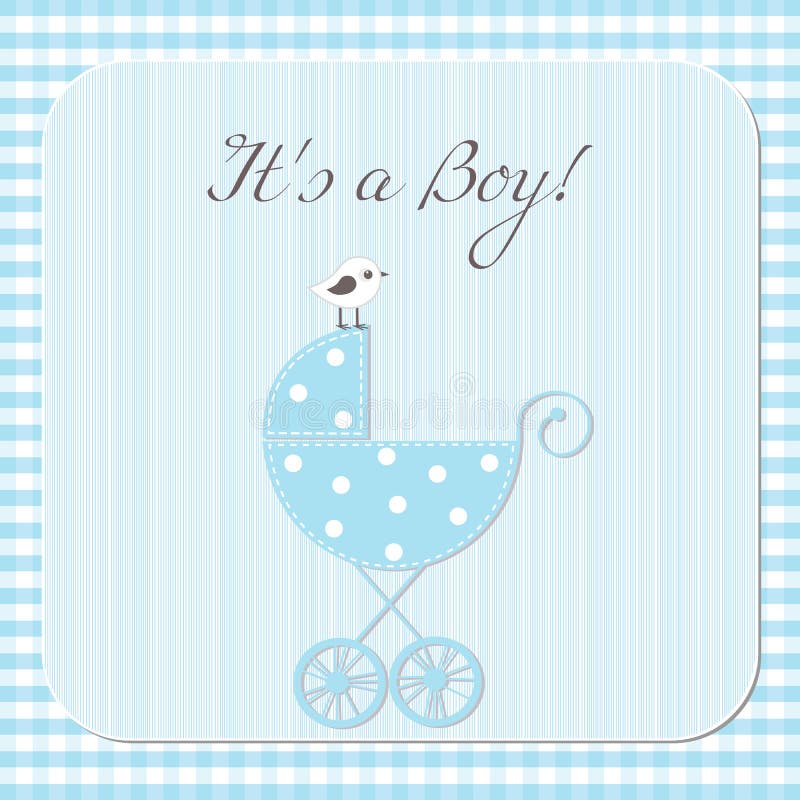 Baby boy arrival announcement card. Baby boy arrival announcement card