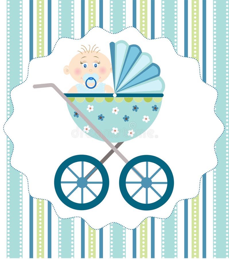 Baby boy arrival on the blue background. Baby boy arrival on the blue background