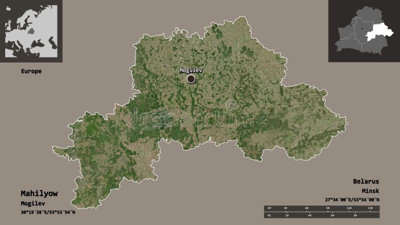 Регион mahilyow Беларуси. Значки. Спутник иллюстрация штока