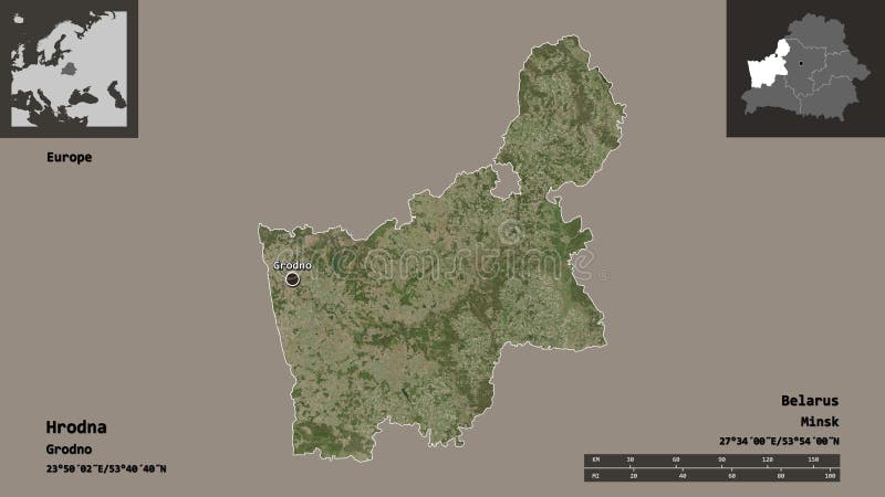Регион гродно Беларуси. Значки. Спутник иллюстрация штока