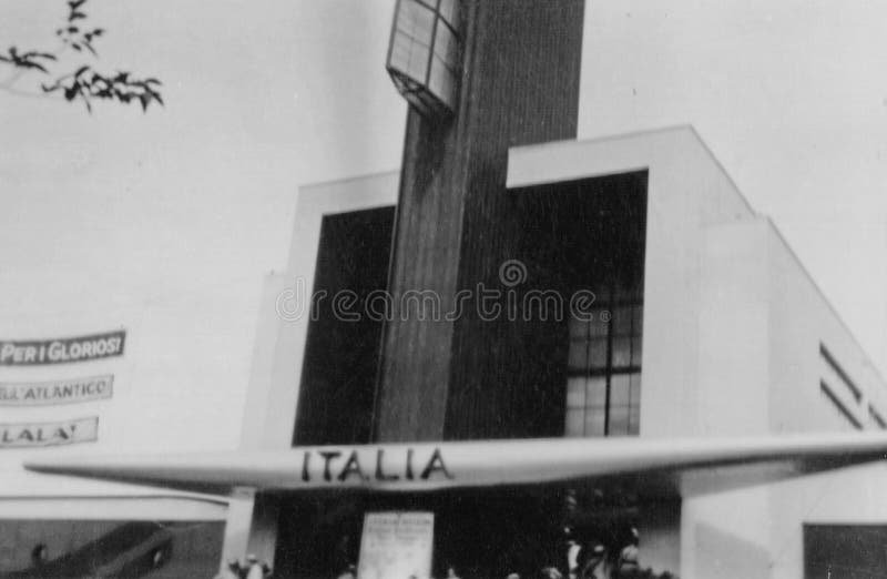 Рейс 1933 balbos США Чикаго североатлантический итальянский павильон expo сформирован как гигантский самолет стоковые изображения rf