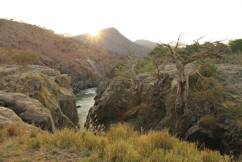 Kunene river near epupa falls in namibia. Kunene river near epupa falls in namibia