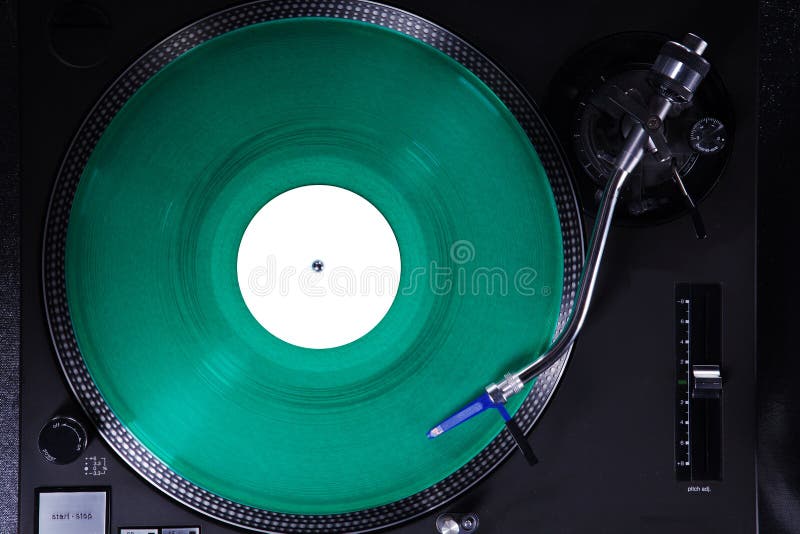 Record player with colored vinyl record. Record player with colored vinyl record