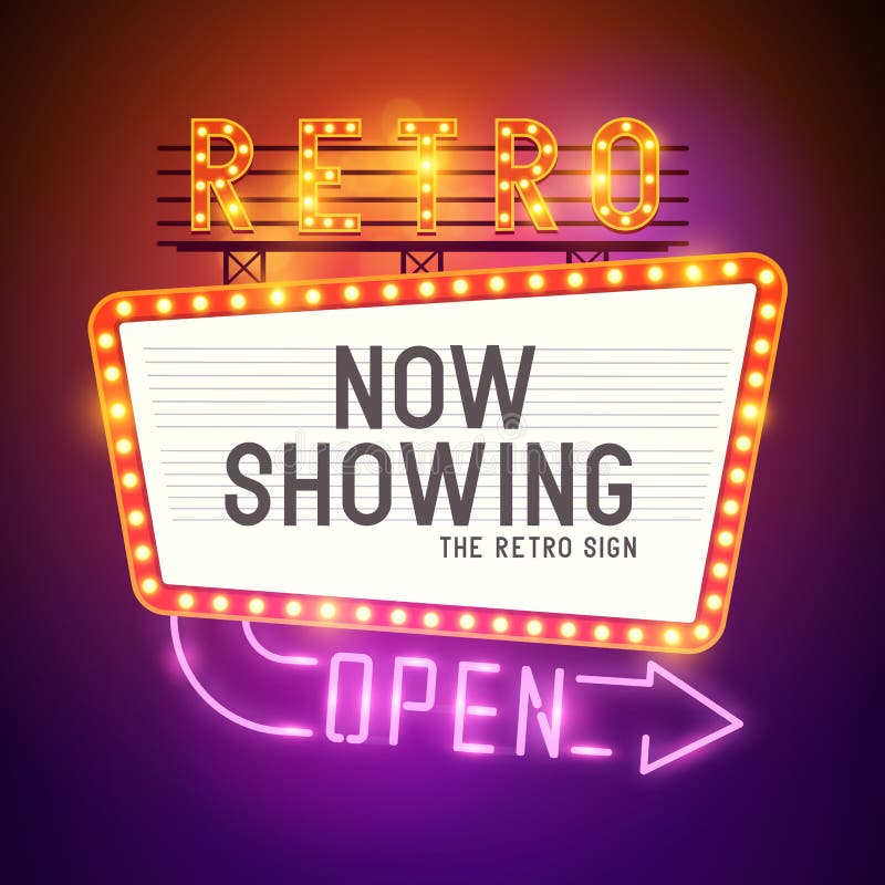 Ретро вектор знака Showtime иллюстрация вектора Ретро вектор знака Showtime иллюстрация вектора