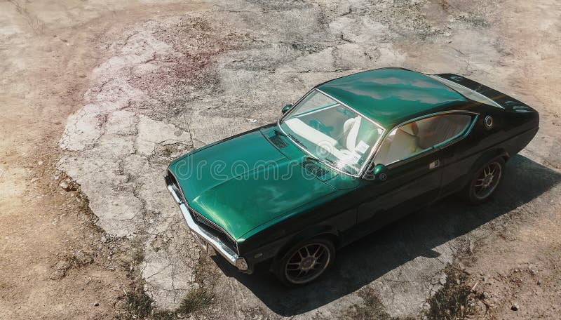 Ретро зеленый автомобиль стоковая фотография Ретро зеленый автомобиль стоковая фотография