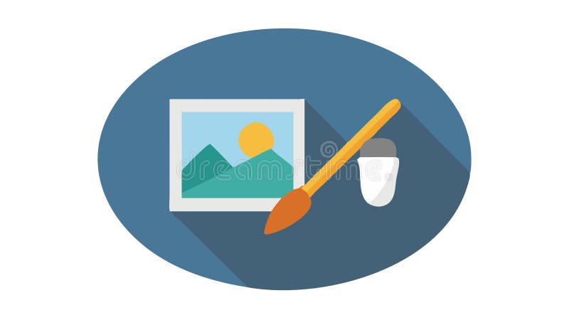 Рисование Easel и Brush Icon Art Creativity Векторное проектирование иллюстрация штока