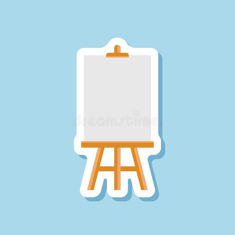 Рисует значок станкового стикера в плоском стиле. Рисунок вектора холста на изолированном фоне. Художественная бумага иллюстрация вектора