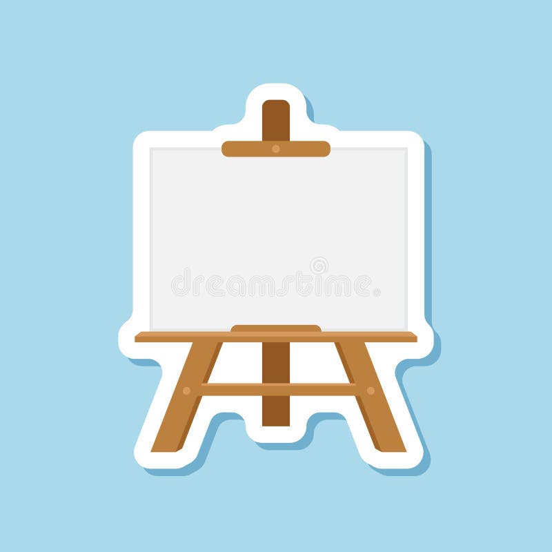 Рисует значок станкового стикера в плоском стиле. Рисунок вектора холста на изолированном фоне. Художественная бумага бесплатная иллюстрация