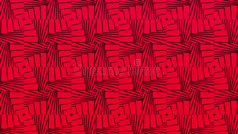 рисунок черной линии красного фона, перемещающийся по интересному узору. иллюстрация штока