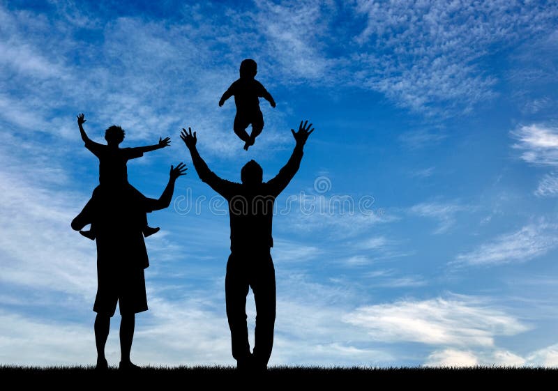 Родители гомосексуалиста силуэта счастливые стоковые изображения rf Родители гомосексуалиста силуэта счастливые стоковые изображения rf
