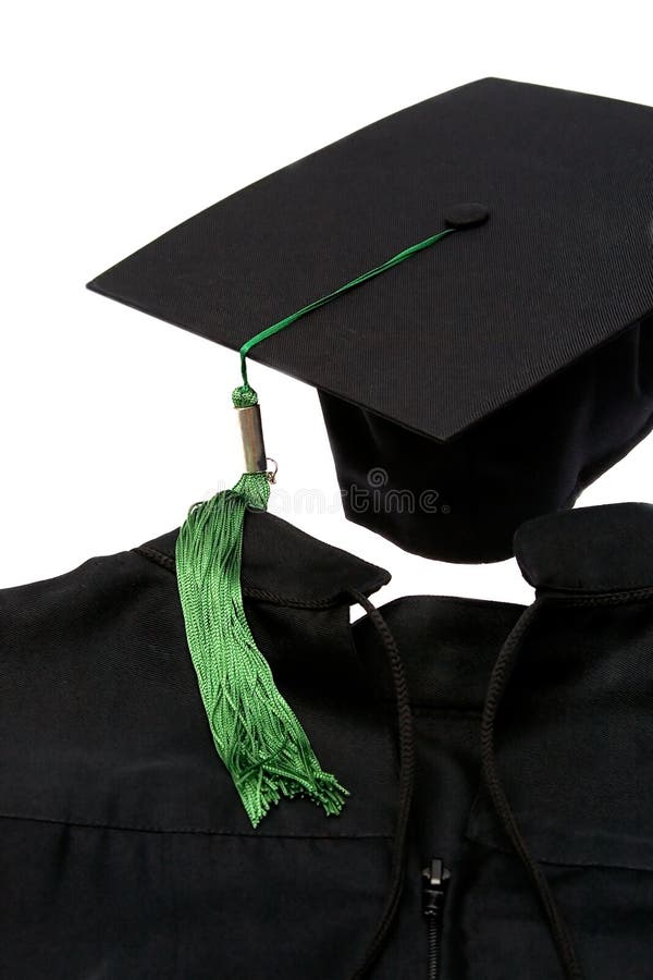 Graduation robe and cap on white background. Graduation robe and cap on white background