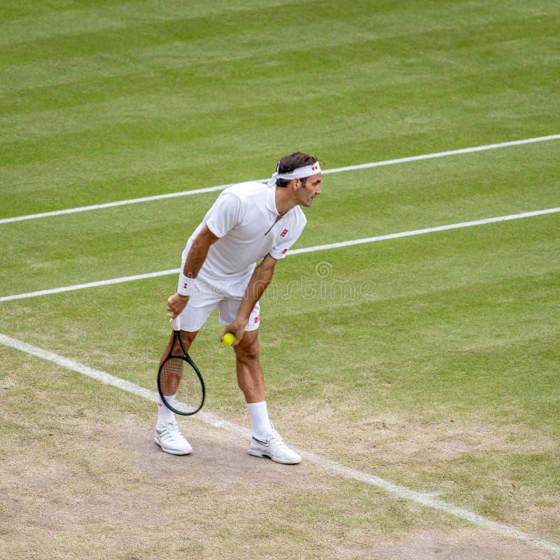 Роджер Federerl на Уимблдон стоковые изображения