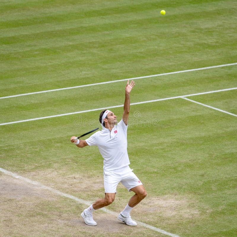 Роджер Federerl на Уимблдон стоковые фотографии rf