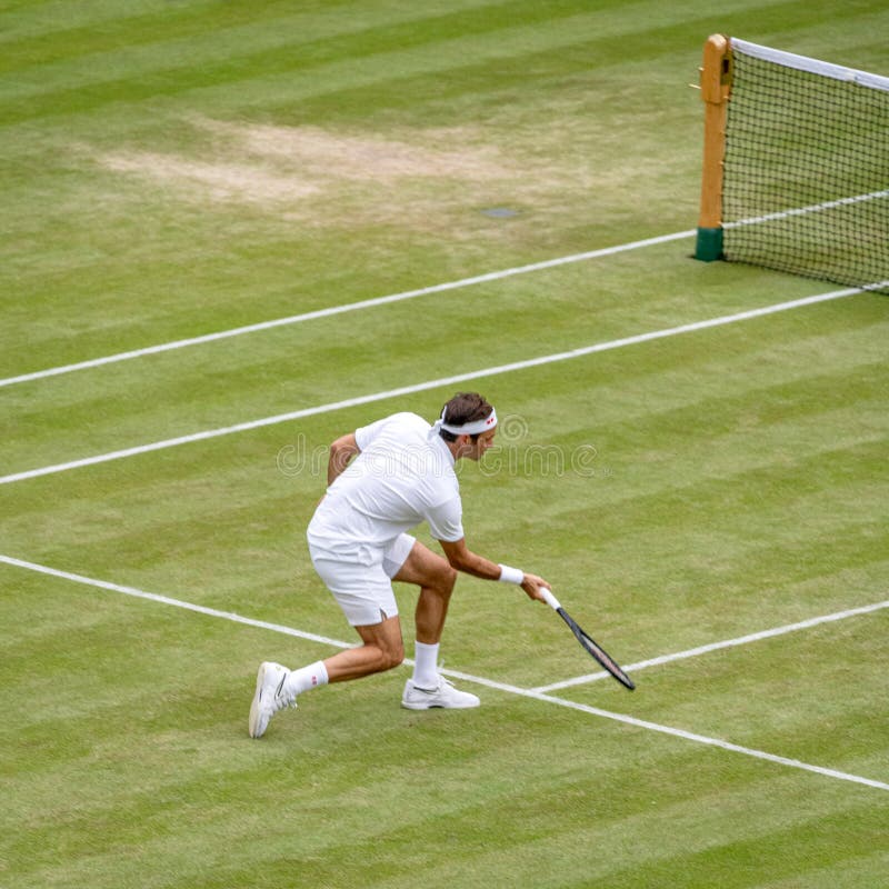 Роджер Federerl на Уимблдон стоковое изображение rf