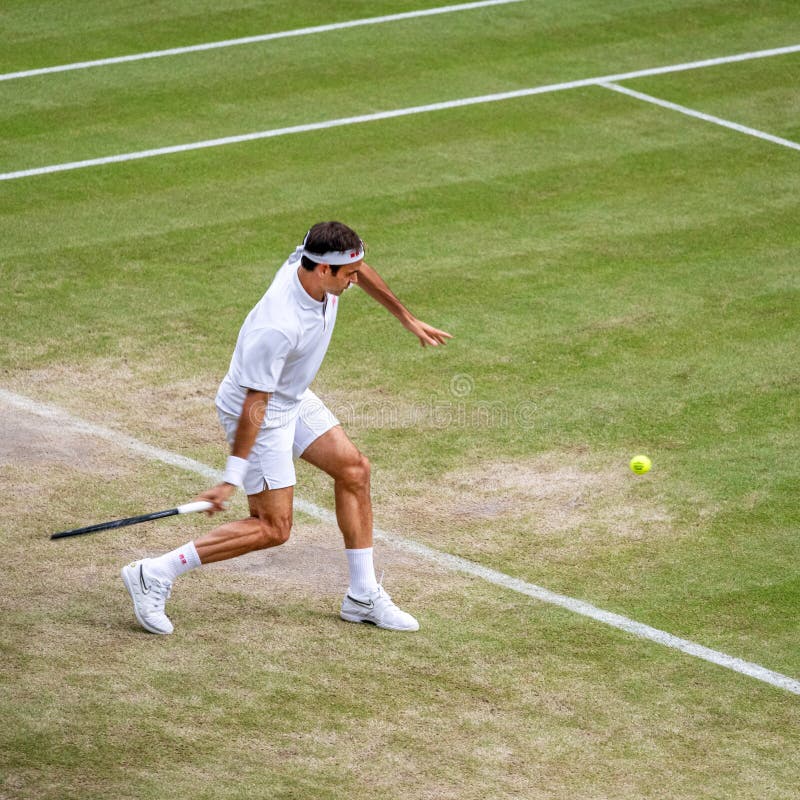 Роджер Federerl на Уимблдон стоковая фотография rf
