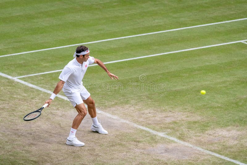 Роджер Federerl на Уимблдон стоковое изображение rf
