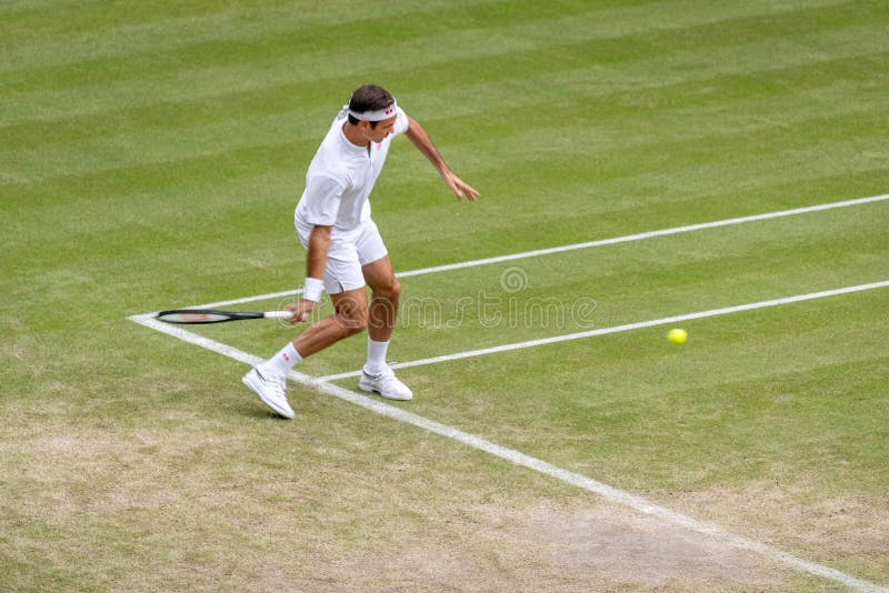 Роджер Federerl на Уимблдон стоковая фотография rf
