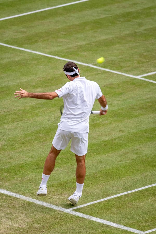 Роджер Federerl на Уимблдон стоковая фотография rf