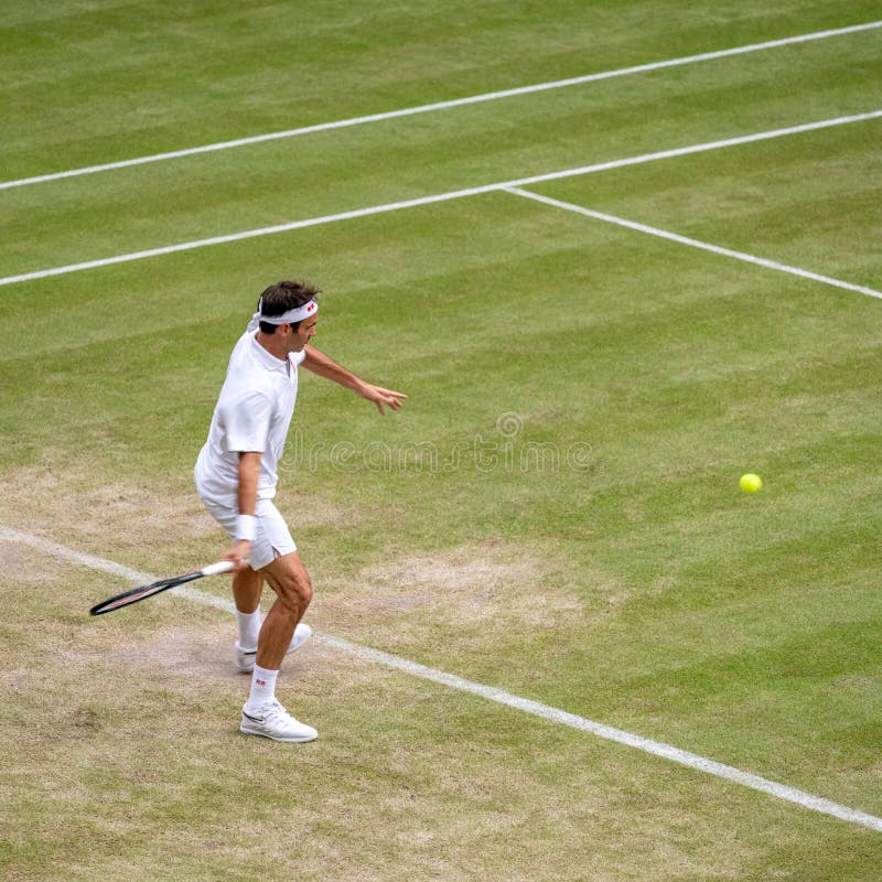 Роджер Federerl на Уимблдон стоковое изображение