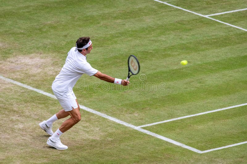 Роджер Federerl на Уимблдон стоковые фотографии rf