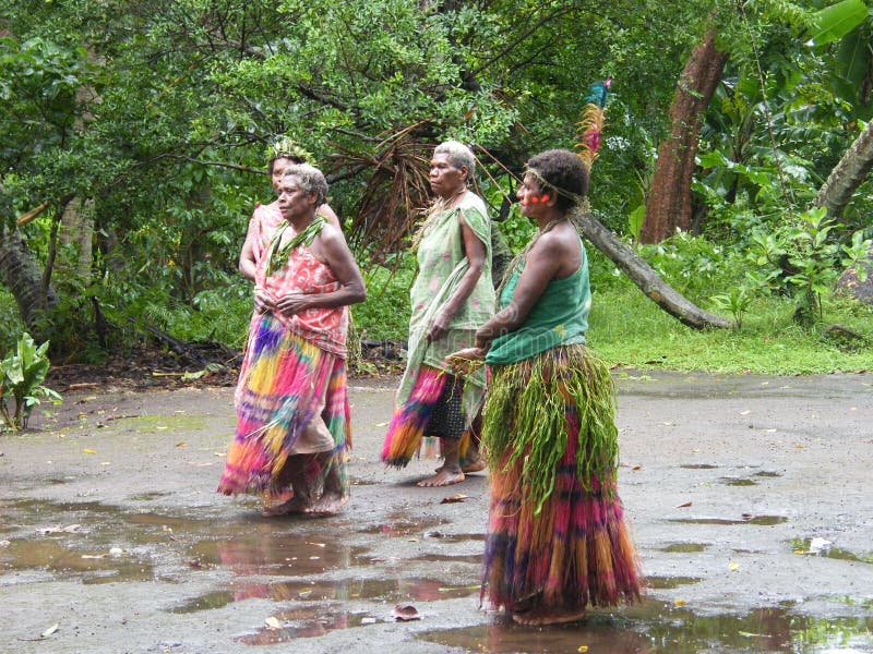 Native women in the village of Ipai, Tanna island of the Vanuatu archipelago. Native women in the village of Ipai, Tanna island of the Vanuatu archipelago