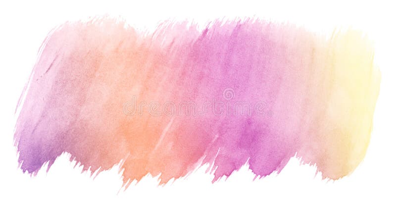 Розово-желтый многоцветный водокрас в пастельных тонах изолированное место с разводами и границами