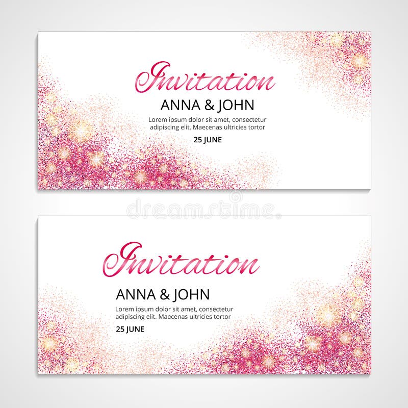 Pink wedding glitter invitation for weddings, background, anniversary marriage engagement. Shiny vector texture. greeting card. Save the date. Light bright sparkles. For flyer, invite, fashion, shine. Pink wedding glitter invitation for weddings, background, anniversary marriage engagement. Shiny vector texture. greeting card. Save the date. Light bright sparkles. For flyer, invite, fashion, shine