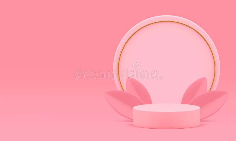 розовый элегантный люксовый пьедестал 3d podium для продукта показать реалистичный вектор иллюстрации иллюстрация штока