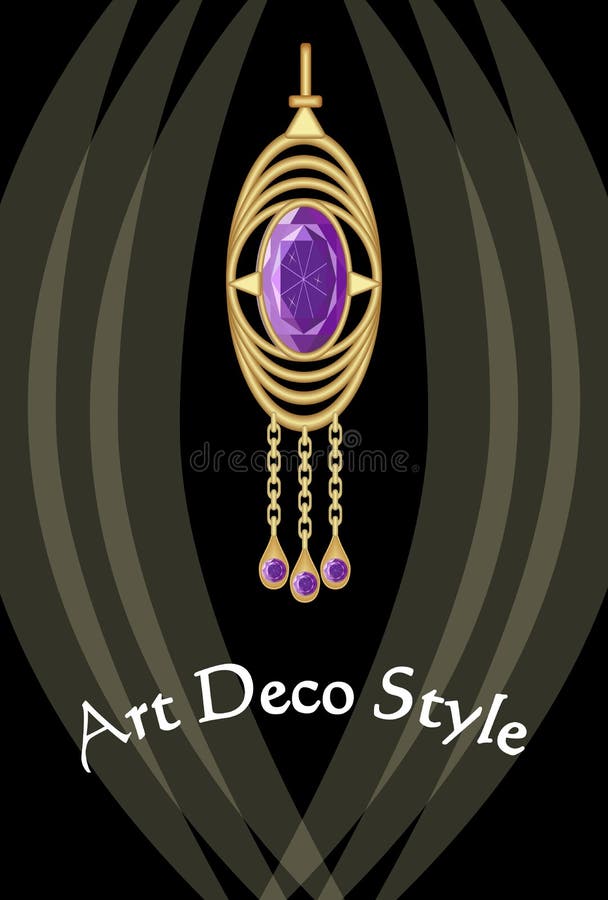 Роскошная драгоценность стиля Арт Деко, серьга с фиолетовым аметистом драгоценной камня, викторианским старомодным стилем, античн