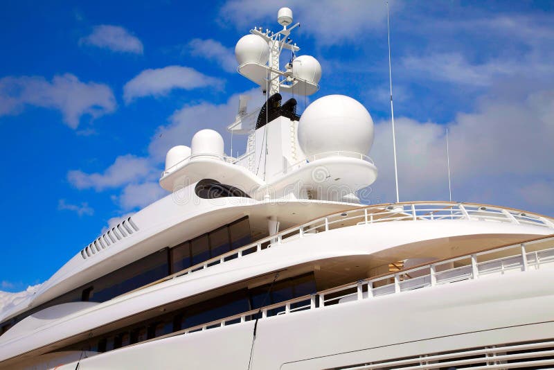 Yacht radar technology and communications equipment from luxurious yacht. Yacht radar technology and communications equipment from luxurious yacht