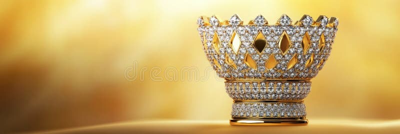 роскошный кубок с бриллиантами и золотая трофейная чашка с бриллиантами символизирует победу бесплатная иллюстрация