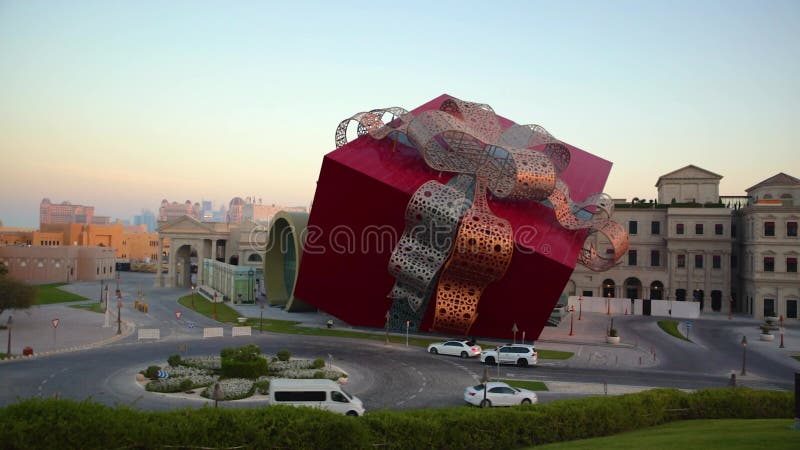 Роскошный торговый центр в деревне katara культурной в Дохе В катаре сток-видео