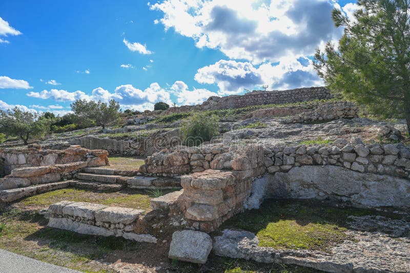 ruins of an old castle on a mountain in Cyprus open air museum 1. ruins of an old castle on a mountain in Cyprus open air museum 1