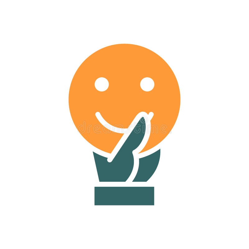 Рука держит счастливым emoji нарисован значок. Поделитесь хороший символ настроения. бесплатная иллюстрация