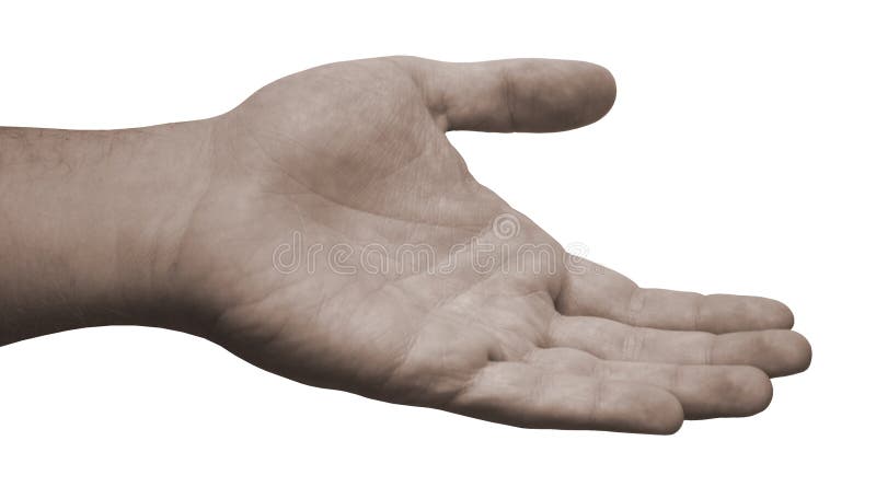 A helping hand offers aid - isolated on a white background. A helping hand offers aid - isolated on a white background