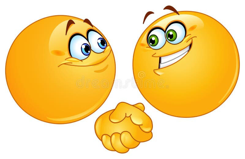 рукопожатие emoticons иллюстрация вектора рукопожатие emoticons иллюстрация вектора