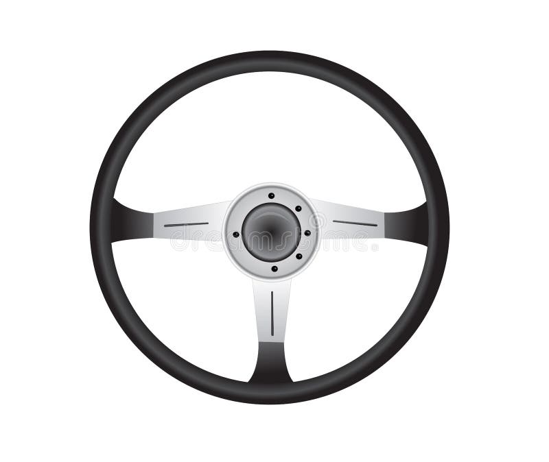 Illustration of an isolated steering wheel. Illustration of an isolated steering wheel