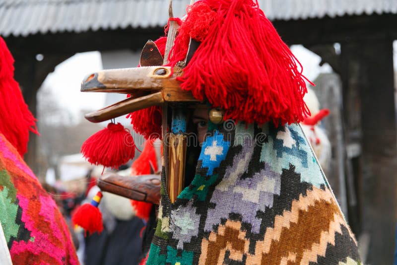 Румынский фестиваль зимы в Maramures стоковые изображения Румынский фестиваль зимы в Maramures стоковые изображения