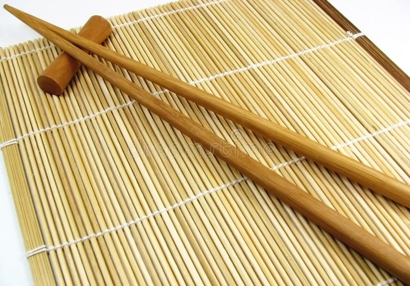 Two chinese sticks with bamboo cloth. Two chinese sticks with bamboo cloth