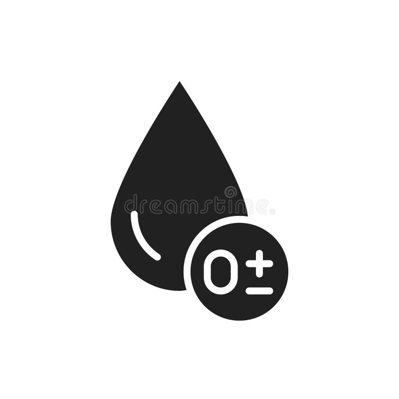 0 С лишним негативных значков glyph черного группы крови. Концепция донорства. Пиктограмма для рекламной сети мобильных приложений иллюстрация штока