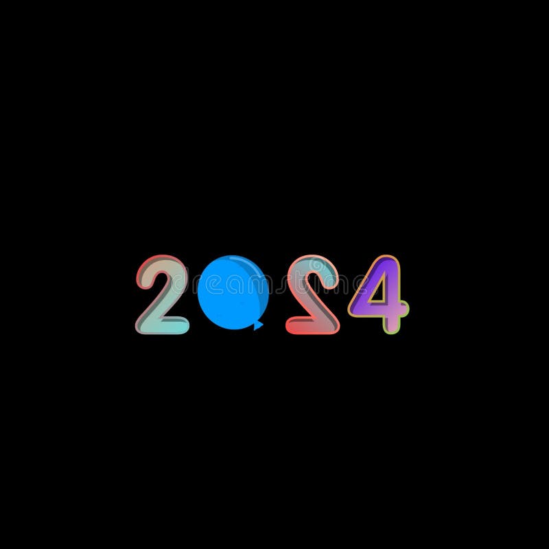 с новым 2024 годом. с голубым шаром иллюстрация штока