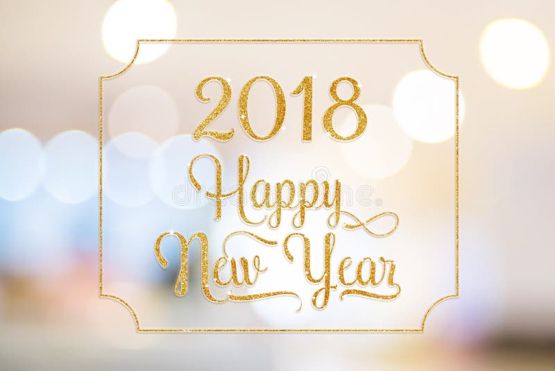 Слово 2018 яркого блеска счастливого золота Нового Года сверкная с золотым fram стоковые изображения Слово 2018 яркого блеска счастливого золота Нового Года сверкная с золотым fram стоковые изображения
