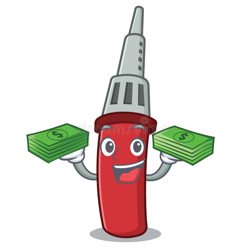 With money bag soldering iron in the character shape vector illustration. With money bag soldering iron in the character shape vector illustration