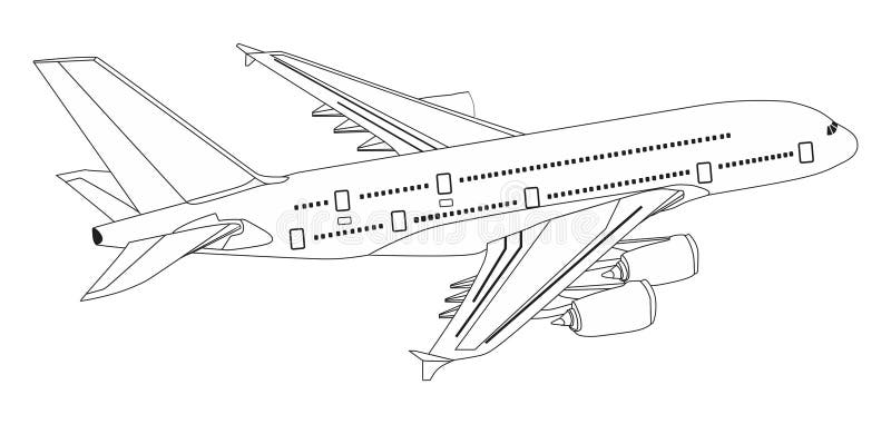 Раскраска самолет Аэробус а380