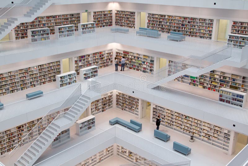 STUTTGART, GERMANY - JULY 2: The Stuttgart City Library on July 2, 2012 in Stuttgart, Germany. The library, opened in October 2011, was designed by Yi Architects and has more than 500,000 books. STUTTGART, GERMANY - JULY 2: The Stuttgart City Library on July 2, 2012 in Stuttgart, Germany. The library, opened in October 2011, was designed by Yi Architects and has more than 500,000 books.